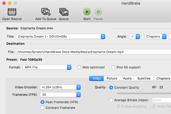 اعدادات الضغط في HandBrake