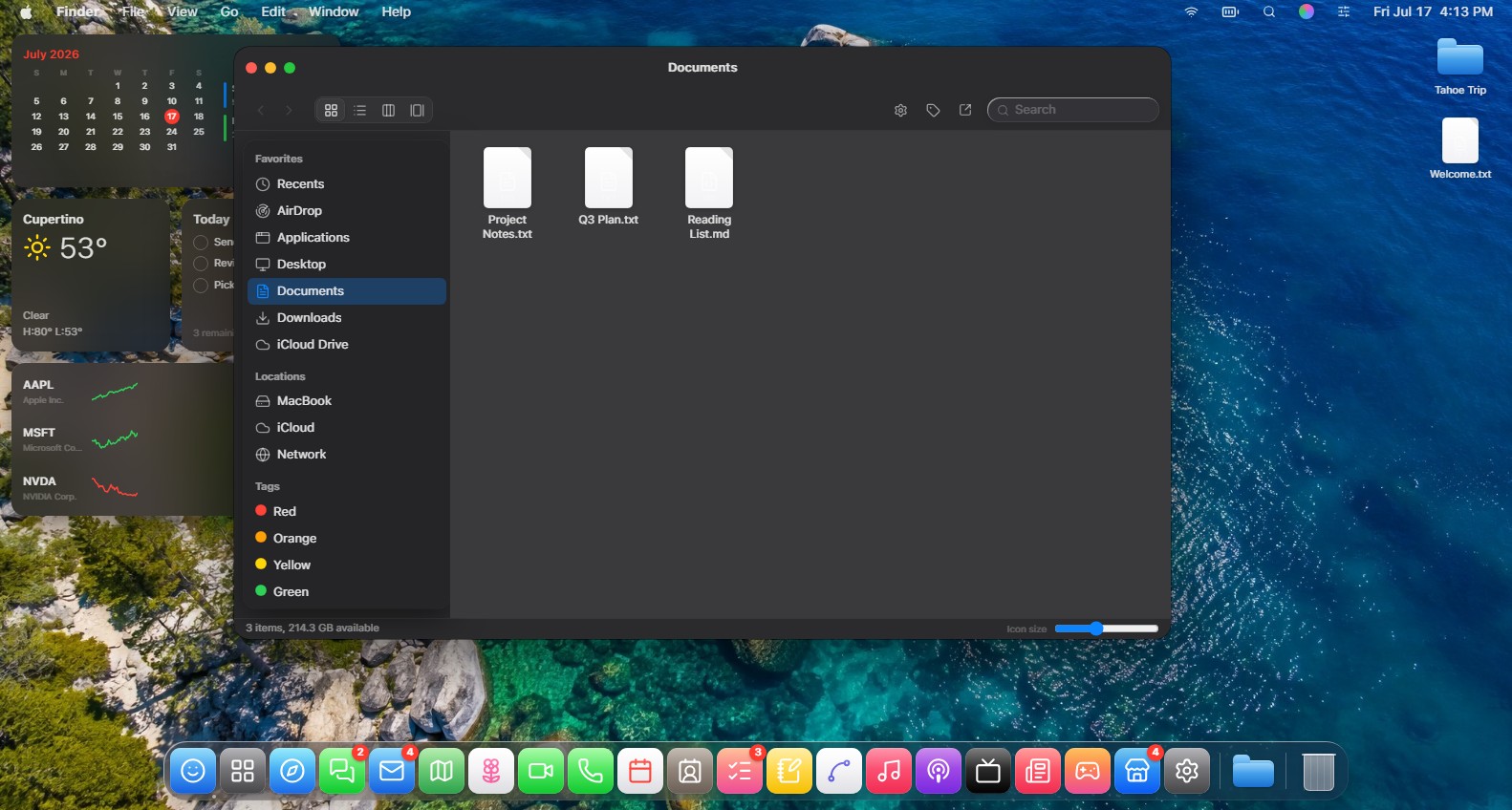 نافذة Finder وادارة الملفات في macOS 27